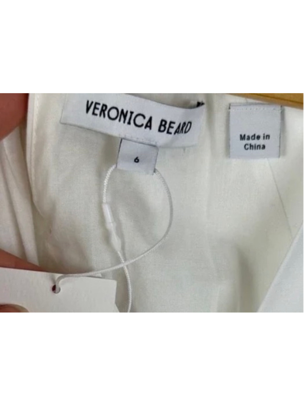 Veronica Beard Kinney White Cotton Halter Dress 6 Classic Quiet Luxury, Coastal - Picture 6 of 7